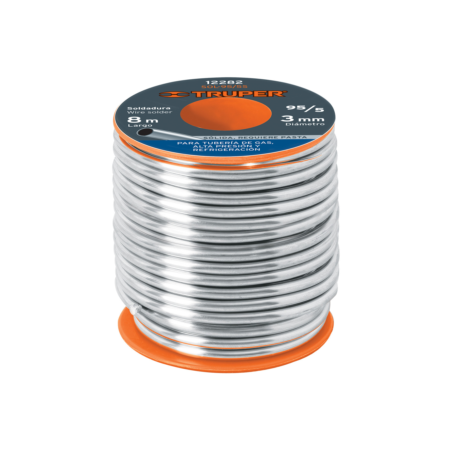 Soldadura 95/5 para tubería de gas, 450 g, TRUPER SOLDAKLIN