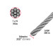 Metro de cable flexible 3/32" de acero 7x19 hilos, 300 m