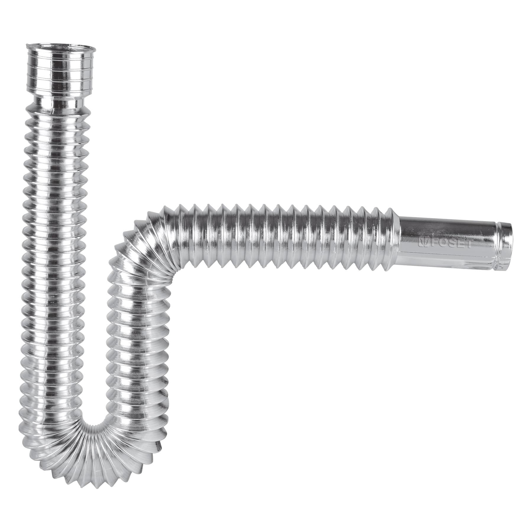 Céspol flexible de polietileno cromado, lavabo o fregadero