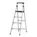 Escalerilla tubular plegable, 4 peldaños, aluminio, TRUPER