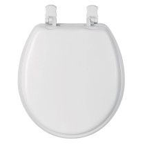 Asiento redondo acojinado para WC, cerrado, blanco, AQUA