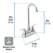 Mezcladora lavabo 4" cromo, tipo bar, palanca, FOSET AERO