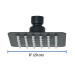 Regadera cuadrada 4", acero inox, sin brazo, negro, TÚBIG