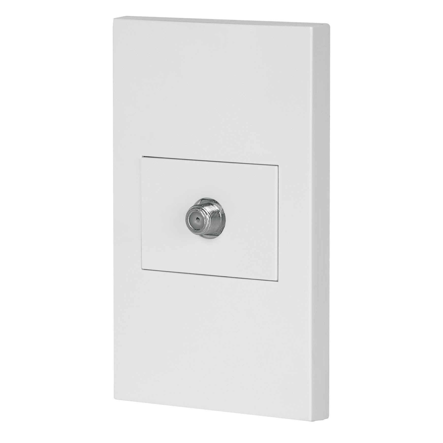 Placa armada 1 toma de TV, 1.5 módulos, Española, blanco