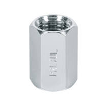 Cople de acero, hembra-hembra, cuerda 1/4" NPT, PRETUL