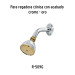 Regadera cónica 2-1/2", metálica, sin brazo, cromo-oro, AQUA