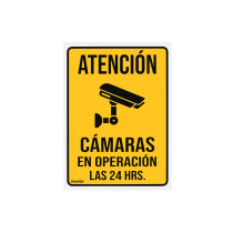 Letrero de señalización "CÁMARAS EN OPERACIÓN", 25 x 34 cm