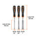 Juego de 3 formones mango Comfort Grip, TRUPER