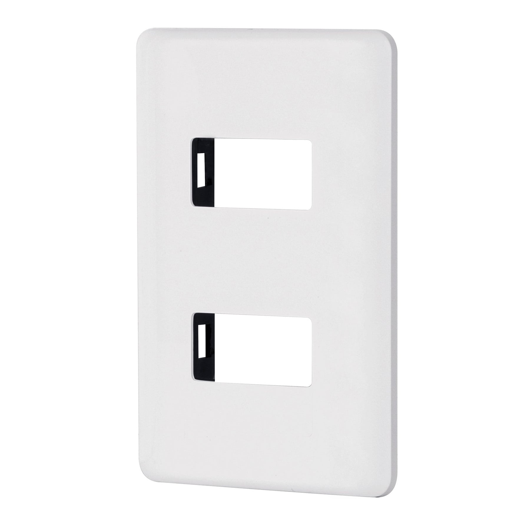Placa 2 módulos de ABS, blanca, VOLTECK BASIC