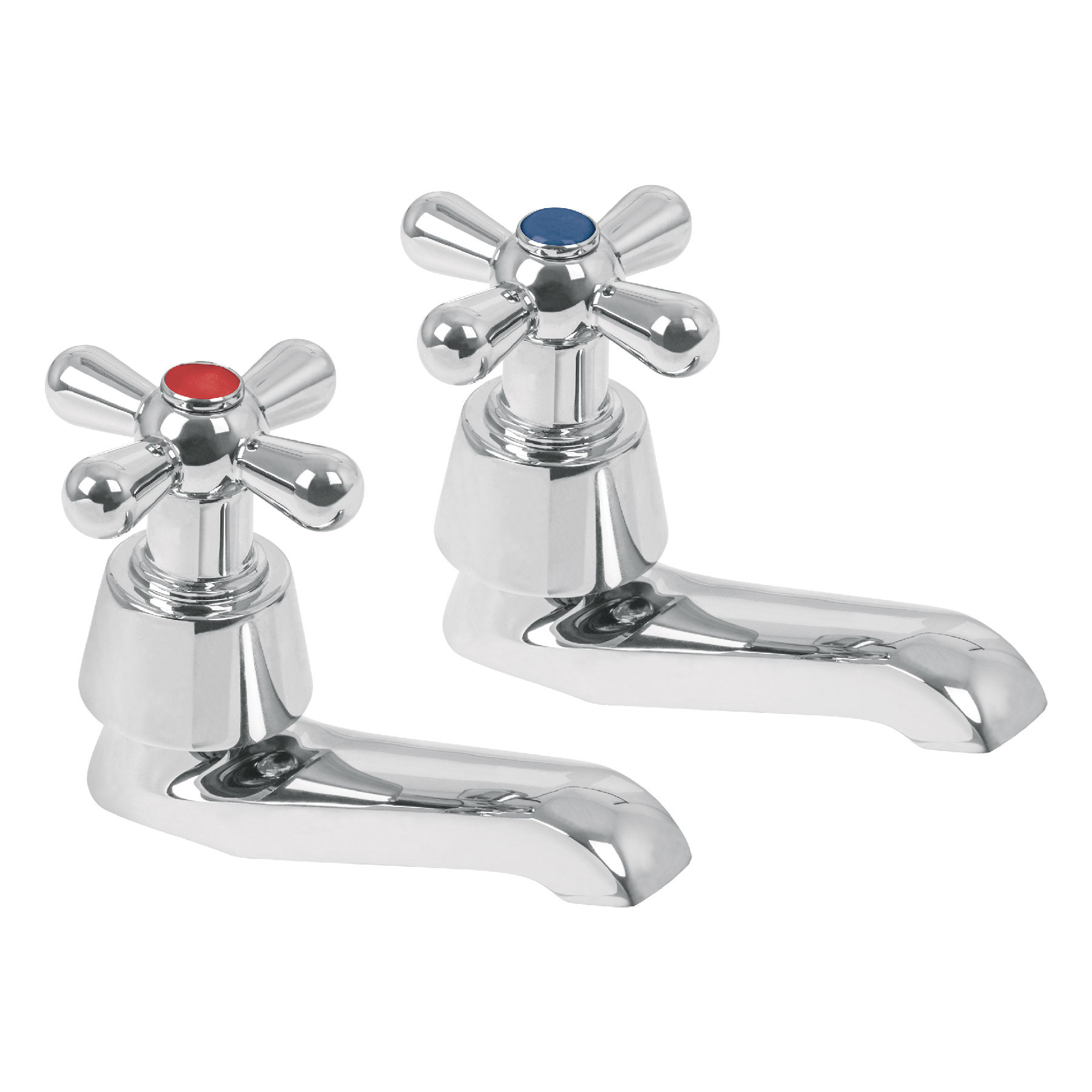 Juego 2 llaves individuales para lavabo, cromo, cruceta,AQUA