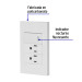 Placa armada 1 interruptor, 2 contactos,1mod,Española,blanco