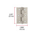 Bisagra rectangular 2-1/2" acero inoxidable, HERMEX
