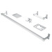 Juego de 5 accesorios para baño, metálicos, cromo, BASIC