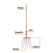 Bieldo para paja, 6 dientes, mango largo 48", TRUPER