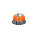 Carda copa 4" alambre trenzado grueso, eje 5/8"-11, TRUPER