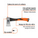 Hacha cazadora 1-1/4 lb, mango fibra de vidrio 14", TRUPER