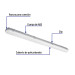 Luminario lineal LED 36W, 6500K, a prueba de vapor