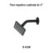 Regadera cuadrada 4", acero inox, sin brazo, negro, TÚBIG
