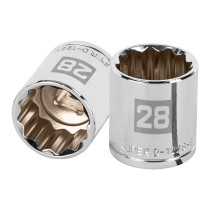 Dado de 28 mm, 12 puntas, cuadro 1/2", TRUPER