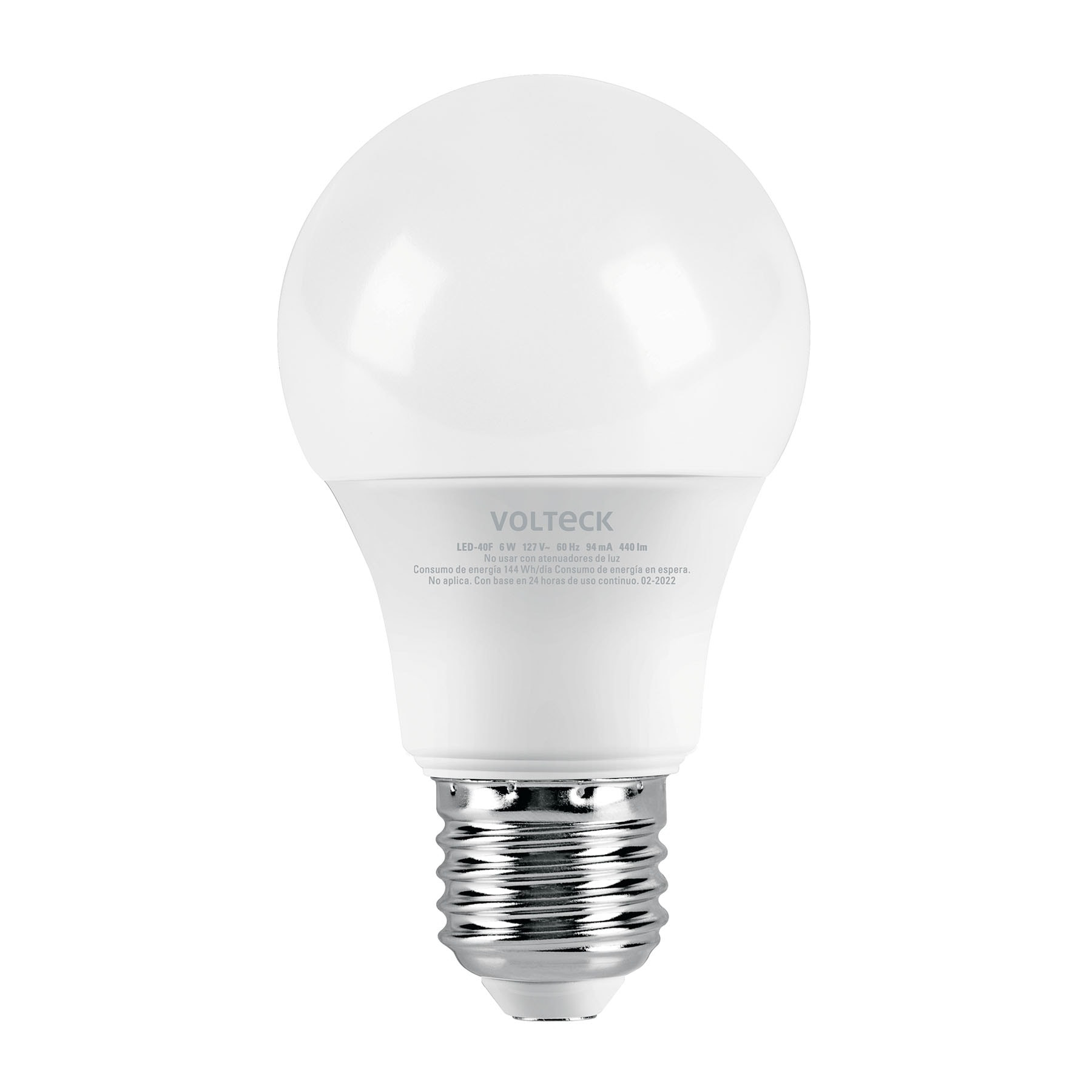 Foco LED 6W (40W) A19, 6500K blanca fría, 440 lm, blíster