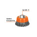Carda copa 4" alambre trenzado fino, eje 5/8"-11, TRUPER