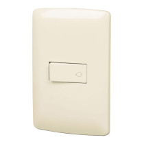 Placa armada con timbre, marfil, línea Italiana, VOLTECK