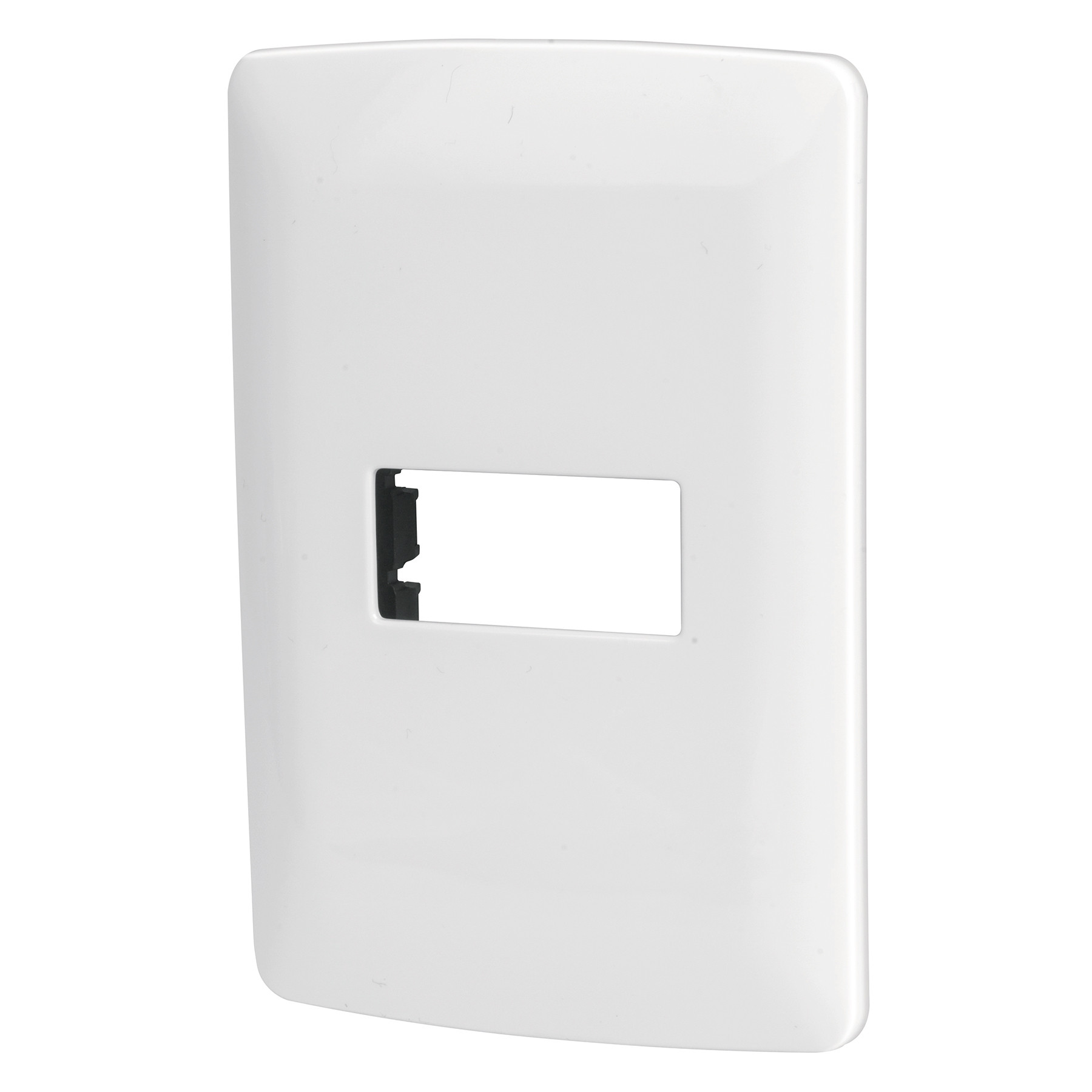Placa 1 módulo de ABS, línea Italiana, color blanco, VOLTECK