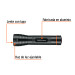 Linterna de aluminio LED Cree 500 lm con 2 pilas D, EXPERT