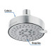 Regadera cromo 4"con 5 funciones, sin brazo, FOSET ELEMENT