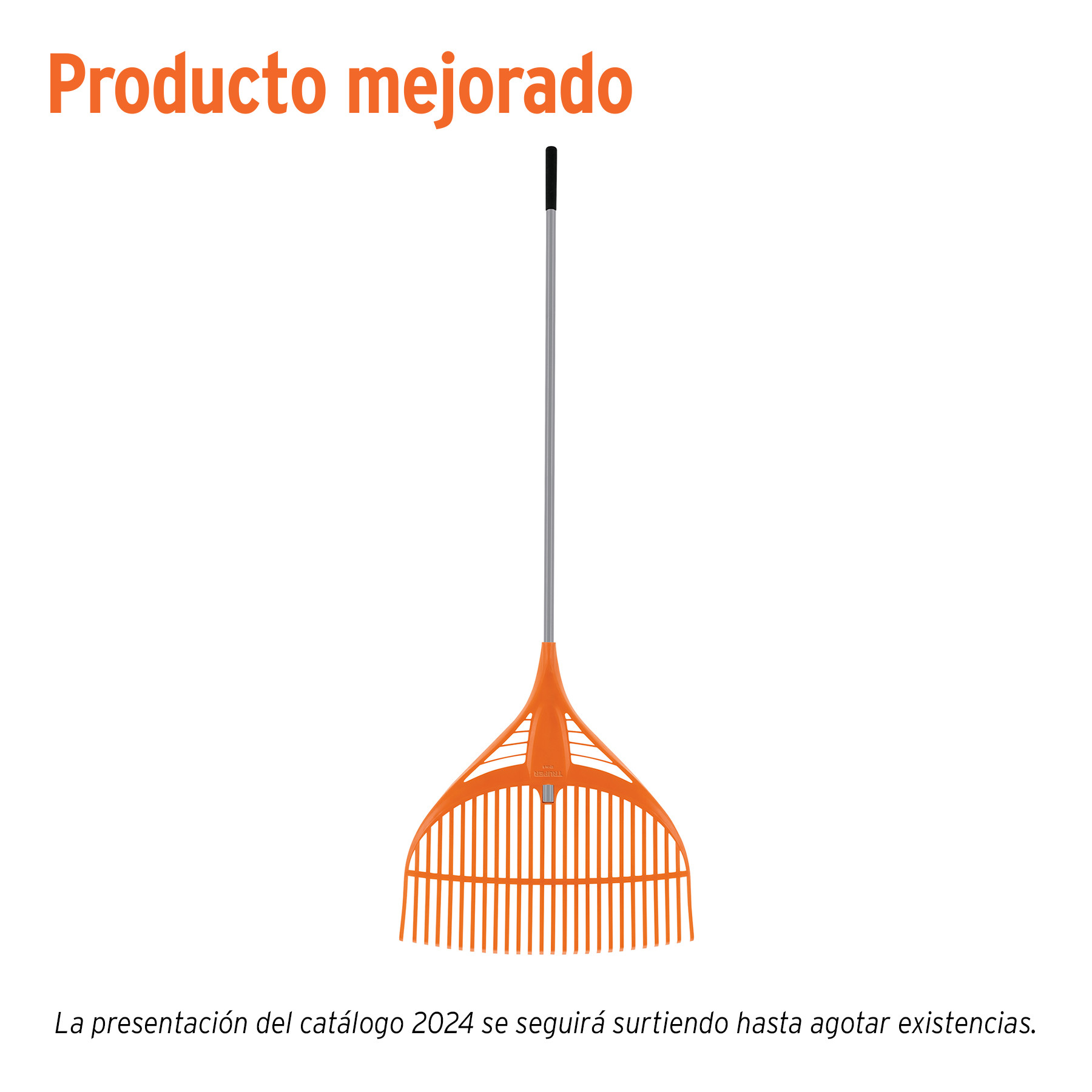 Escoba plástica para jardín, 39 dientes, mango de acero 60"