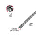 Metro de cable rígido 3/32" de acero 7x7 hilos, 75 m, FIERO