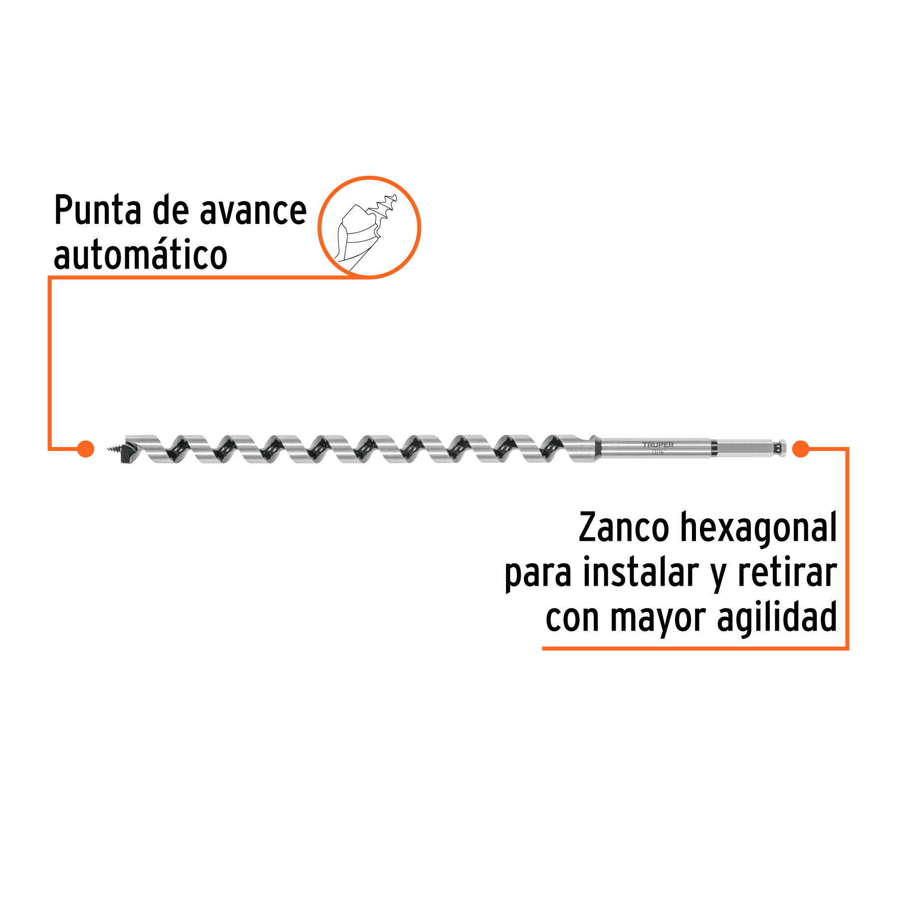 Maschio Per Filettatura HSS 1-13/16-18 UNS - Acciaio HSS Per Metalli - Filetto Destro, 165mm