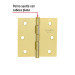 Bisagra cuadrada 2-1/2",latonado, cabeza plana, HERMEX BASIC