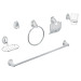 Juego de 6 accesorios para baño, cromo, FOSET AQUA