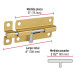 Pasador de barril de acero latón 4", HERMEX