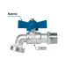 Llave esfera de latón 1/2", maneral corto, 130g, s/adaptador