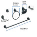 Juego de 6 accesorios para baño, negro, FOSET AQUA