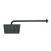 Regadera plato cuadrado 8" con brazo, negro, FOSET RIVIERA