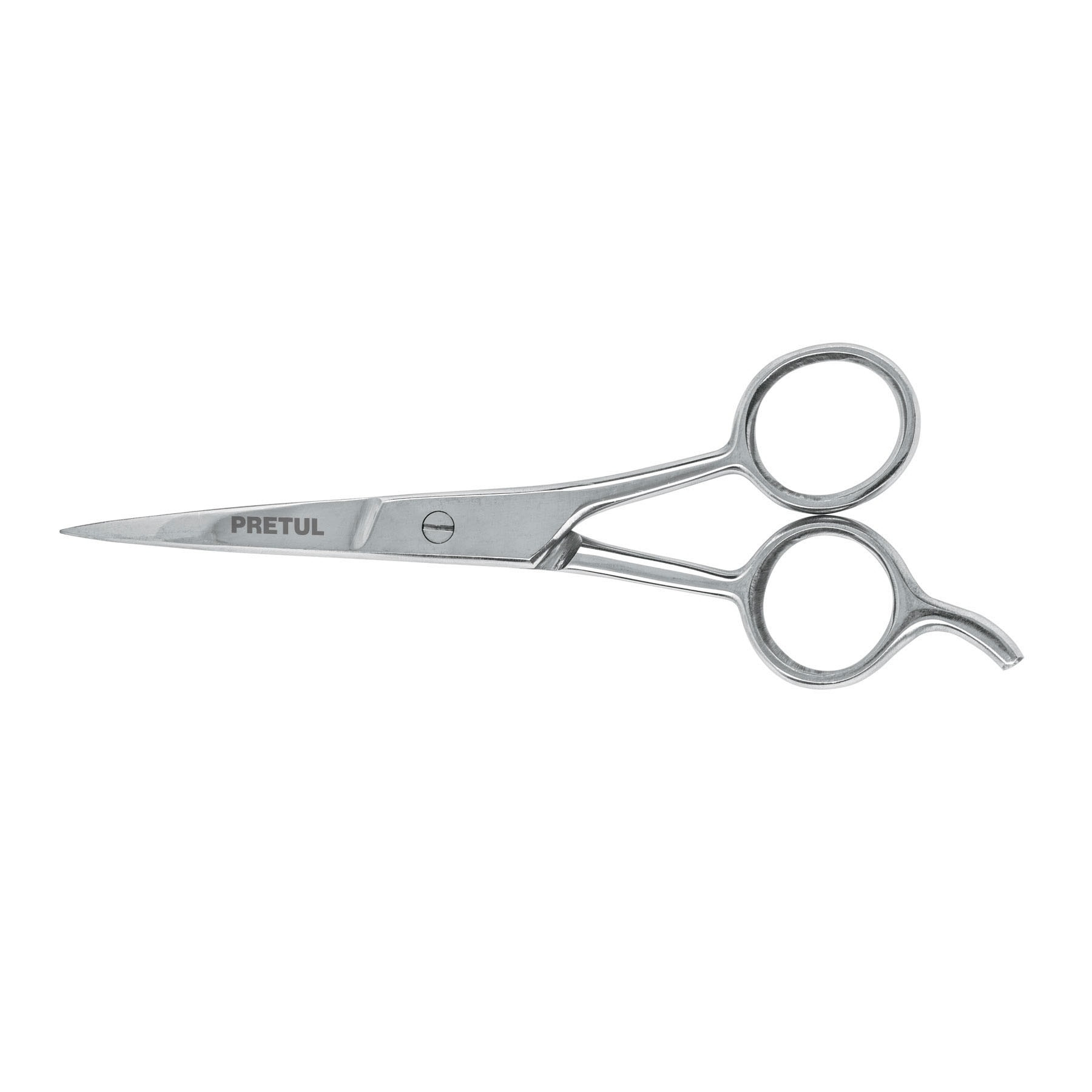 Tijera 5-1/2" estilista, con gancho, acero inoxidable,PRETUL