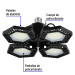 Lámpara LED 100W 6500K con 4 paneles abatibles, VOLTECK