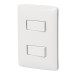 Placa armada, 2interruptores sencillos,blanco,línea Italiana