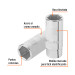 Dado largo de 1-1/16", 6 puntas, cuadro 3/4", TRUPER