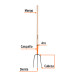 Bieldo para paja, 3 dientes, mango largo 48", TRUPER