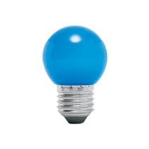 Foco LED 1 W, tipo globo G45, color azul, E26, VOLTECK