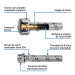 Manguera para boiler, acero inox. 3/4"H x 3/4"M, 80 cm