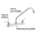 Mezcladora 8" fregadero cromo, cuello largo, palanca, BASIC
