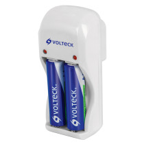 Cargador de pilas, AA, AAA y 9V, incluye 2 pilas AA, VOLTECK