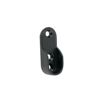 Brida negra para tubo ovalado de closet, HERMEX