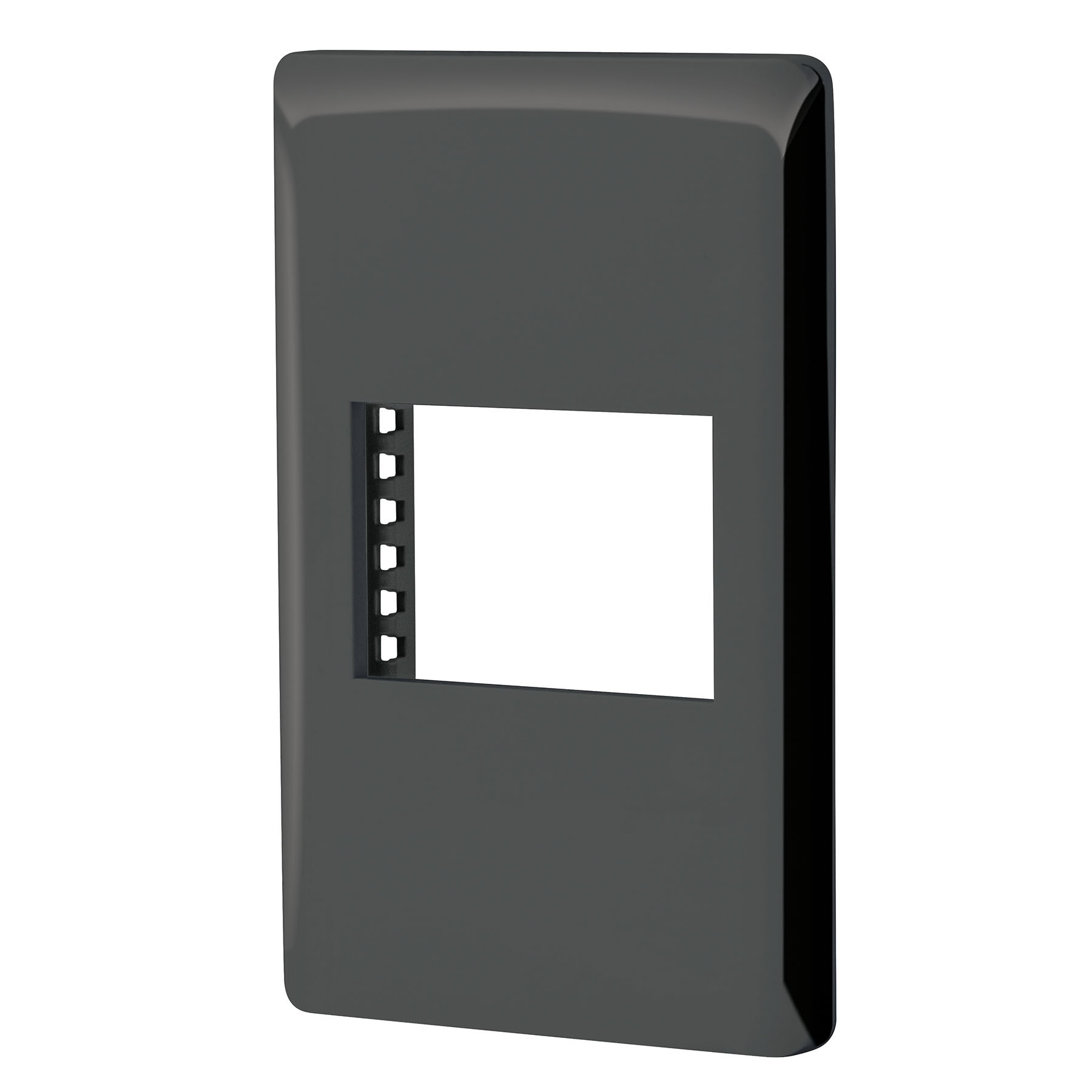 Placa negra de 1 ventana 1.5 módulos, línea Lisboa, VOLTECK