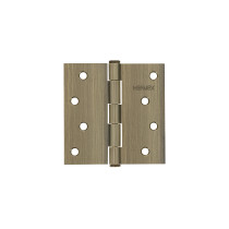 Bisagra cuadrada 4", latón antiguo, cabeza plana, HERMEX